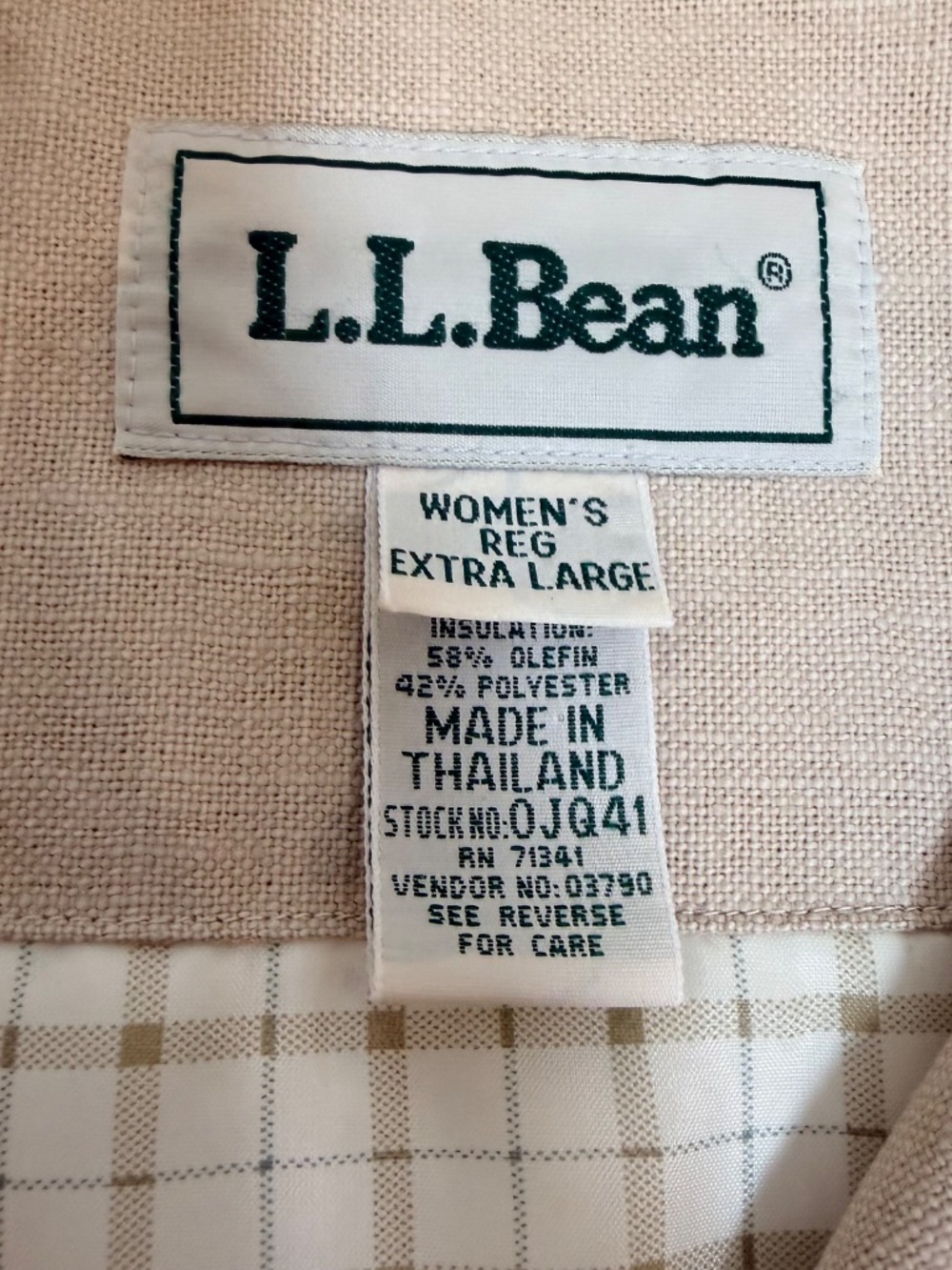 Vintage LLBean Linen Work Jacket Classic Lightly Insulated Workwear Outdoor Wear - Picture 5 of 11